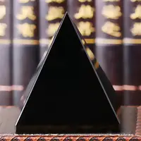 Pyramid Healing Crystal Black Natural Obsidian Quartz Crystal Beautiful Lustrous Surface Stones For Home Office Desk Decoration 1