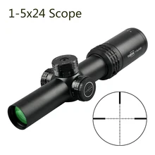 New 1-5x24 Hunting Riflescope With Red And Green Illuminated reticle sight optics scope For Hunting Scope