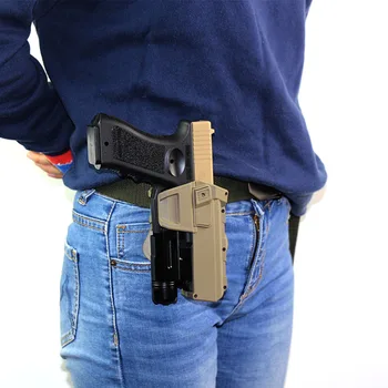 

Tactical Gun Holster For Glock 17 18 Movable Pistol Gun Case with Flashlight Laser Right Hand Waist Holster Hunting Accessories
