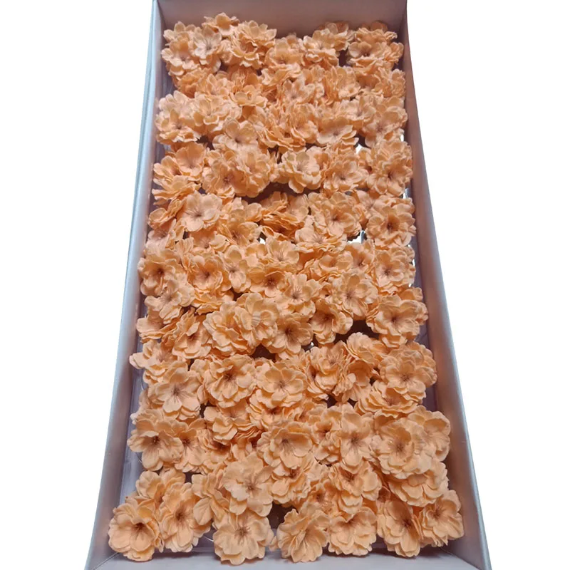 50pcs 1 Box 50 шт. мыло вишневые цветы головы Романтическая свадьба день Святого Валентина подарок свадебный банкет украшение дома портбукет с цветами искусство - Цвет: 50pcs 1 Box