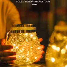LED Crackle Hanging Light Ball Glass Jar Light Outdoor Garden Decoration Tree Outdoor Solar Lights Garden Decoration Outdoor