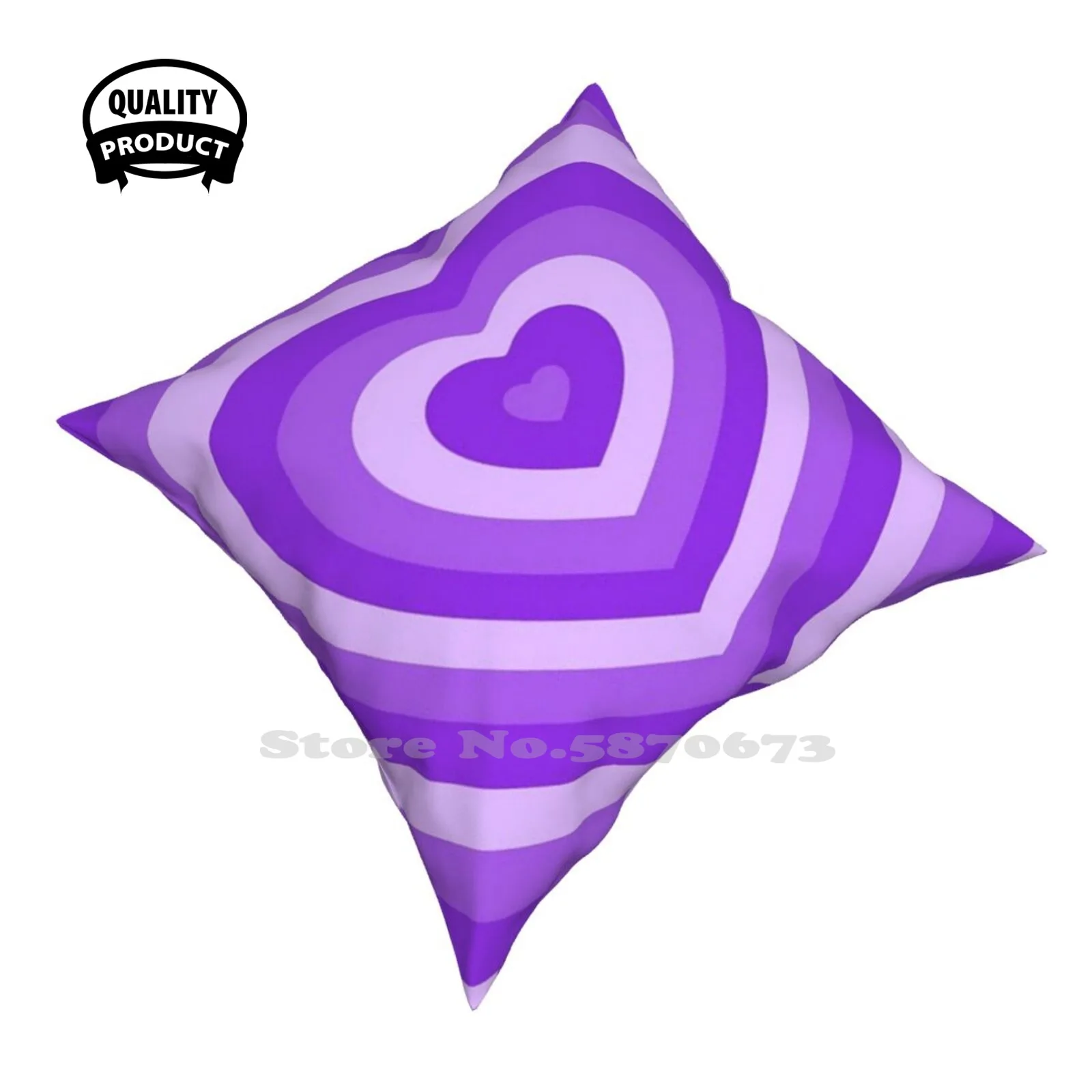 Federa Per Cuscino Viola Con Cuore Per Ragazze Powerpuff
