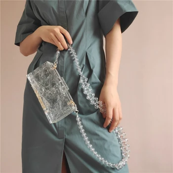 

New Acrylic Boiling Water Creative Summer Chain transparent handbag clutch evening bag