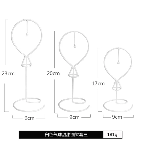 white 3pcs in set Металлическая полка для пончиков, десертный стол, украшение, Свадебная подставка для пончиков - Цвет: white 3pcs in set
