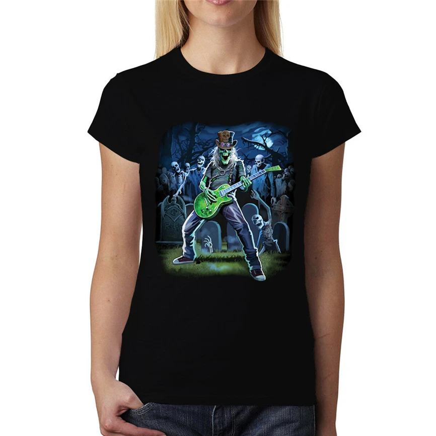 Zombie Rock Guitar Cemetery Grave женская футболка Xs 3Xl Новинка унисекс Забавные топы