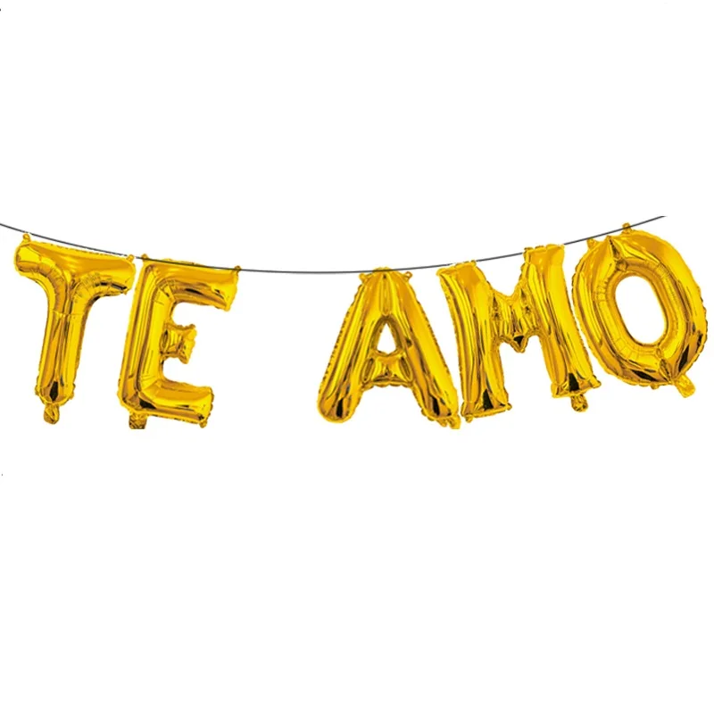 gold TE AMO Сан Валентин Фольга Письмо воздушный шар Globos для День святого Валентина Декор поставки - Цвет: gold