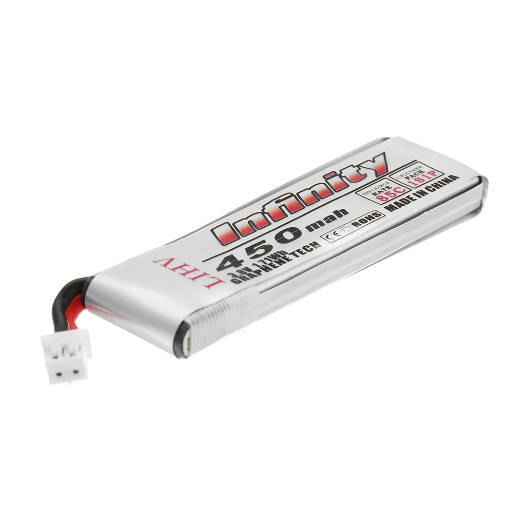 5 шт. аккумулятор Infinity Lipo 1S 3,7 V 3,8 V 450mAh 85C 1S перезаряжаемый PH2.0 для радиоуправляемого внутреннего гоночного дрона CineDrone Whoop BetaFPV