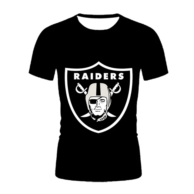 Fashion American Football Team Printed 3D T-shirt men Summer Raiders Casual Black White Hip Hop Tops Tees short-sleeved T-shirts CTX422