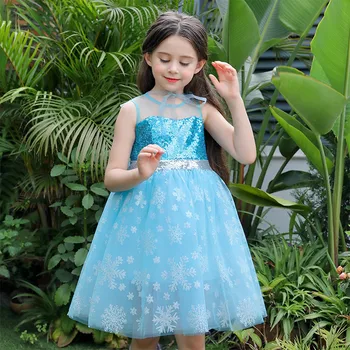 

Kids Clothes Elsa 2 Girls Princess Dresses Toddler Summer Ball Gown Cosplay Birthday Party Elegant Easter Tutu Dress Casual Jurk