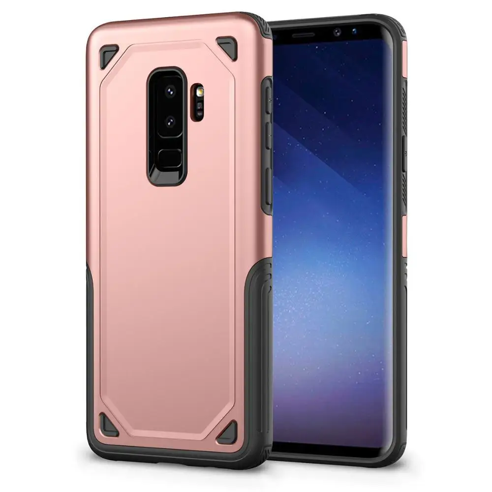 Rose Gold Роскошный военный противоударный прочный армированный чехол для телефона samsung Galaxy S10 S8 S9 Plus S10e Гибридный PC+ TPU Защитный чехол - Цвет: Rose Gold