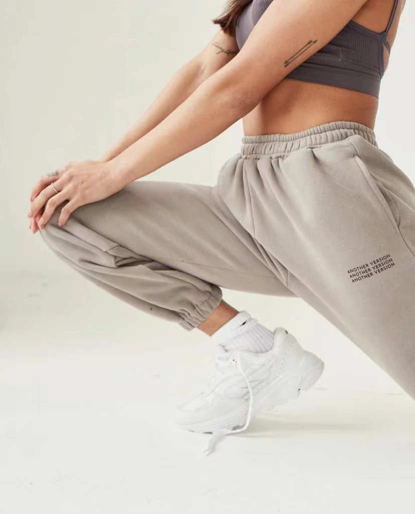 grey sweatpants Another Version Letters Print Womens Fleece Sweatpants With Pockets Elastic Waist Drawstring Warm Jogging Pants Trousers Winter slacks