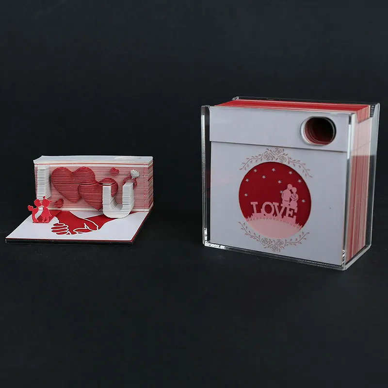 3D Бумага для заметок I LOVE YOU девочка и мальчик целующиеся сердце резьба подружка подарок ко дню рождения сувенир на День святого Валентина домашний декор iCraft