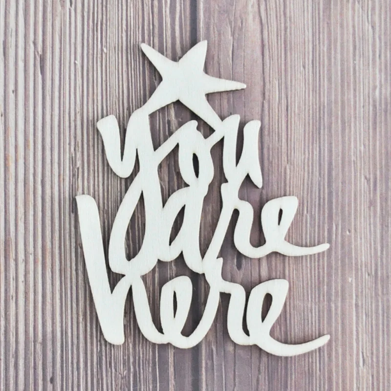 Happymems 10 Uds Estan Aqui Carta Madera Artesanias De Album De