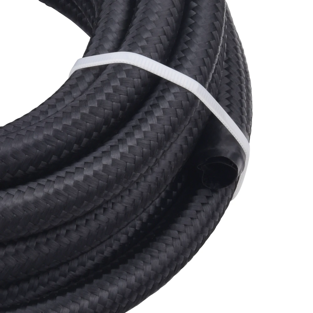 SPEEDWOW 20Ft 6AN AN6 нейлоновый& из нержавеющей стали Braide Масляный шланг+ AN6 конец шланга переходник Масляный шланг комплект с зажимами черный