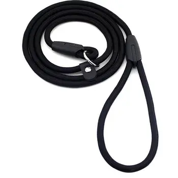 

Sturdy Pet Collar Rope Nylon Dog Slip Training Walking Lead With P Chain 1cm black