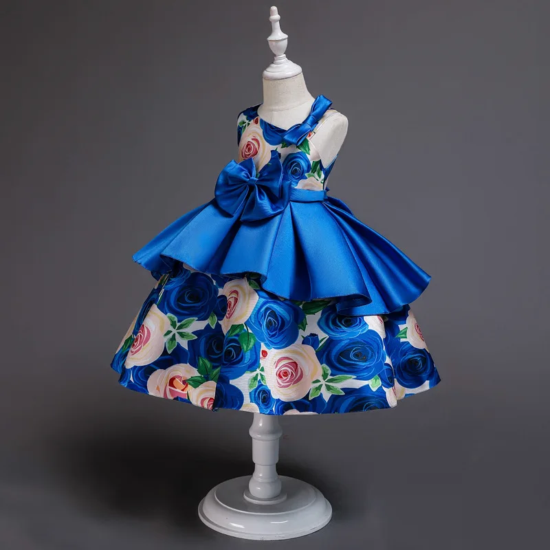 Элегантные летние платья с цветочным узором для девочек; детская одежда; вечерние платья для девочек; свадебное платье принцессы для детей 3-10 лет