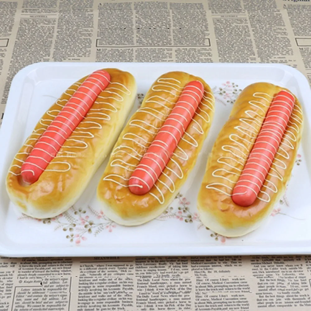 

1pcs 20cm*8cm High imitation artificial ham sausage bread model&artificial plastic fake simulated hot dog bread