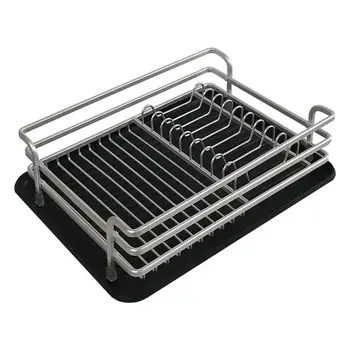 

New Large Capacity High Quality Aluminum Removable Dish Drying Rack Cutlery Tray Dish Drainer Drainboard Kitchen Tools