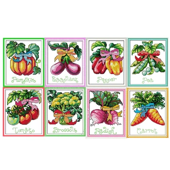 

Cross Stitch Kit Aida 14ct 11ct Count Print Canvas Stitches Embroidery DIY Handmade Needlework Vegetable Series Hand Embroidery