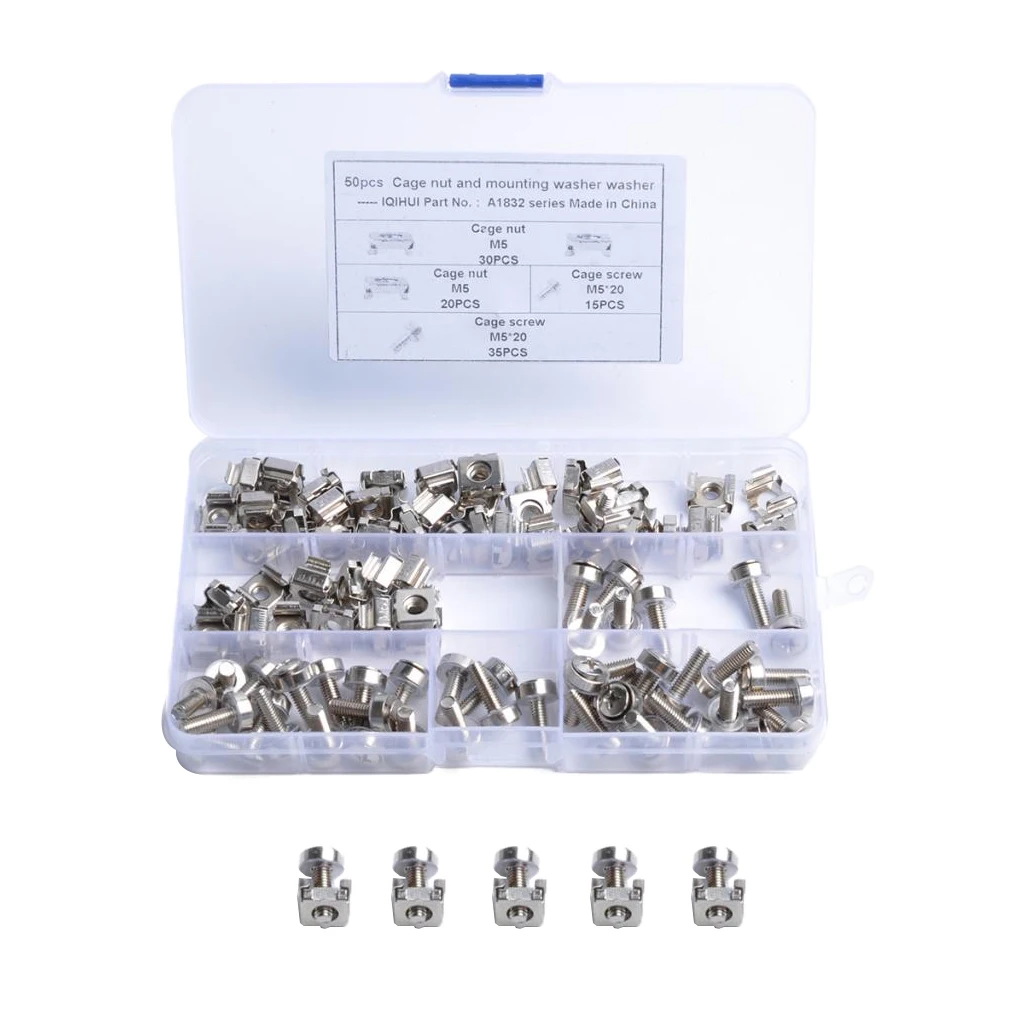 M5x20mm клетка гайки и винты для серверных полок шкафов-50 шт стоек
