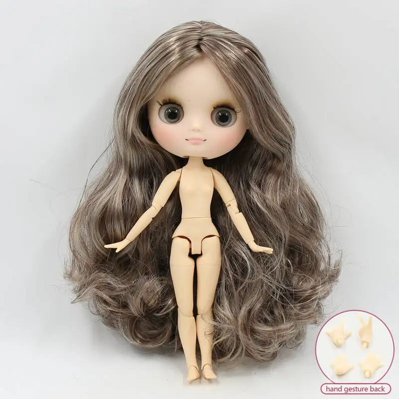 Кукла Middie blyth, Обнаженная, 20 см, шарнирное тело, матовое лицо с макияжем, серые глаза, мягкие волосы, сделай сам, игрушки, подарок с жестами - Цвет: like the picture