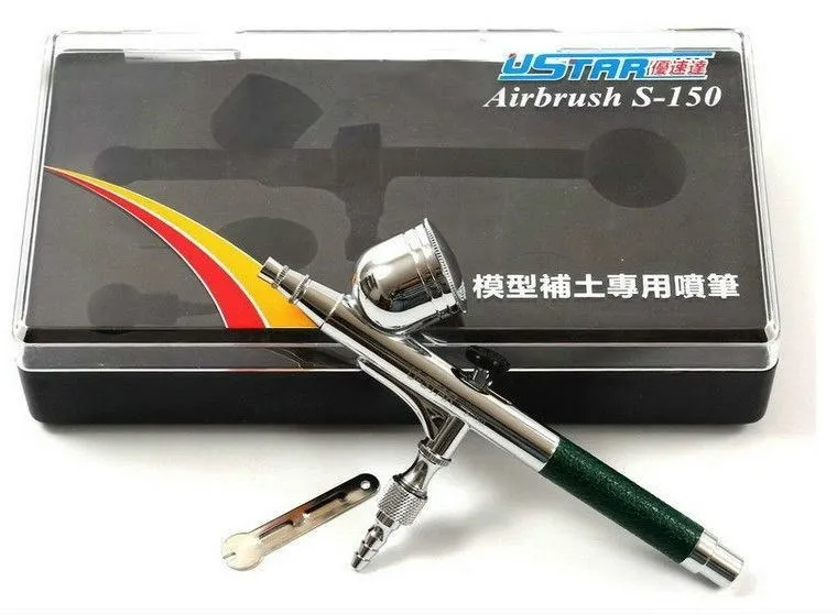 U-STAR S-150 S150 многофункциональная прецизионная воздушная щетка двойного действия, 0,5 мм сопло, 9cc, кожаная ручка, шпатлевка Аэрограф