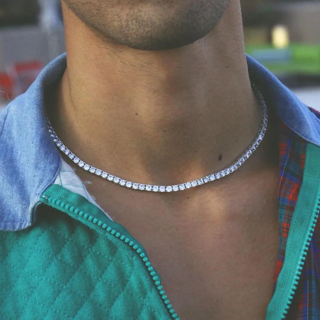 Tennis Chain Necklace Men 