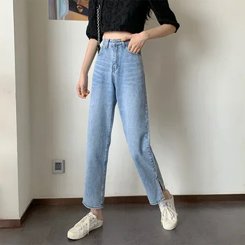 

Large Size Dress Summer Wear New Style Fat mm 200 Slit Capri Straight-Cut Loose Pants Slimming Capri Pants