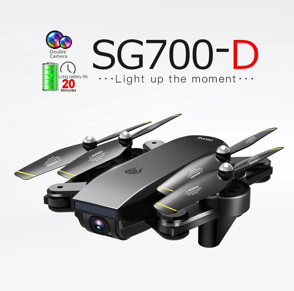 

SG700-D WiFi FPV RC Drone Dual Camera Folding HD aerial 4K 1080P 720P Optical Flow Drone Wide-angle Real Time Aerial Quadcopter