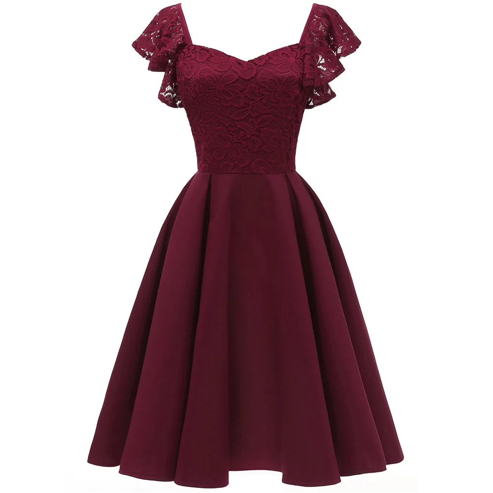 dark red midi dress