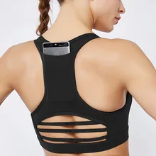 Женский спортивный бюстгальтер с задним карманом для фитнеса, йоги, бега спортивный бюстгальтер Топ Одежда для спортзала#35
