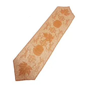 

20x80 Inch Thanksgiving Alban Elved Pumpkin Maple Leaves Lace Table Cloth Table Flag