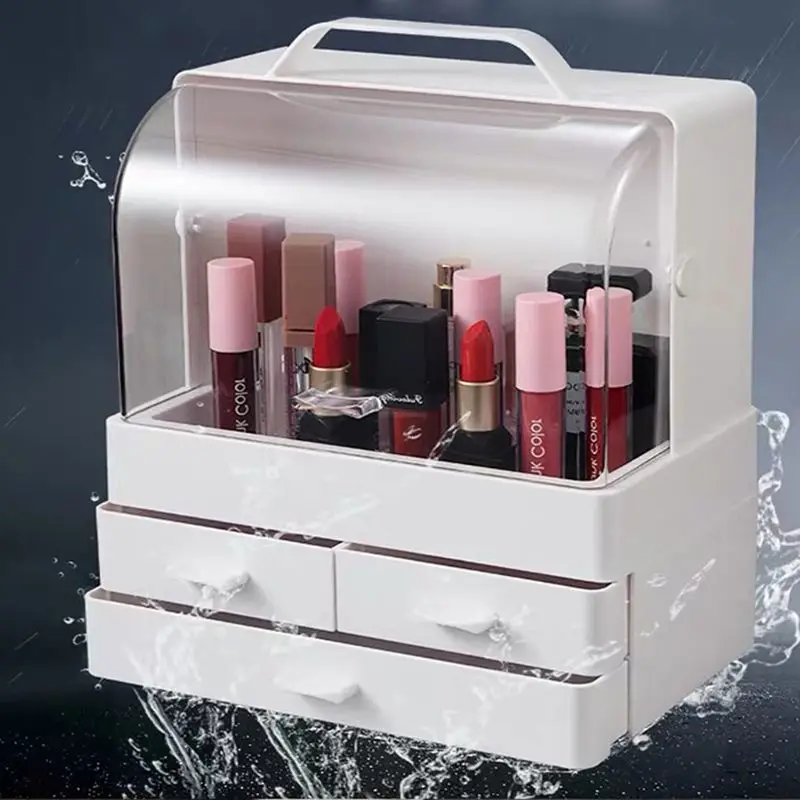 

Waterproof Makeup Organizer Dustproof Handheld Cosmetic Storage Box Case Holder Q0KD