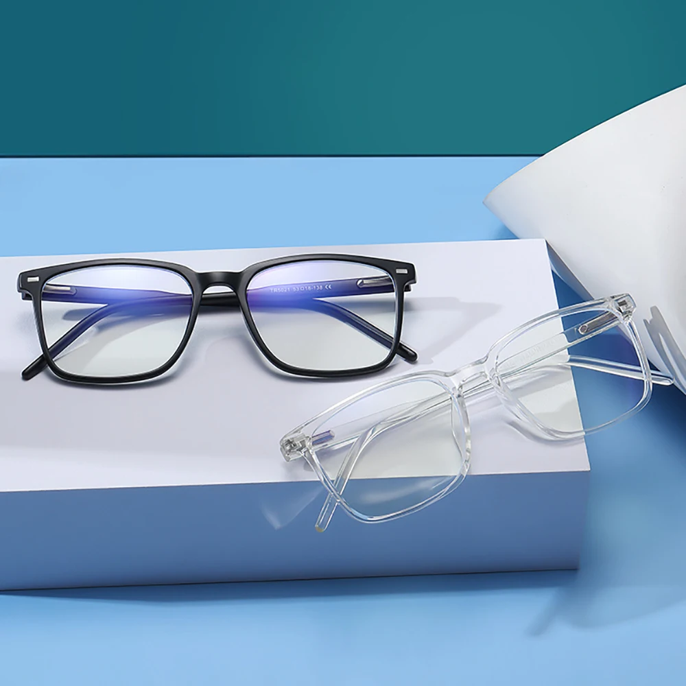 2022 Trending Blue Light Blocking Men's Glasses Gaming TR90 Matte Black Anti Ray Eyeglasses Women Transparent Fashion Eyewear