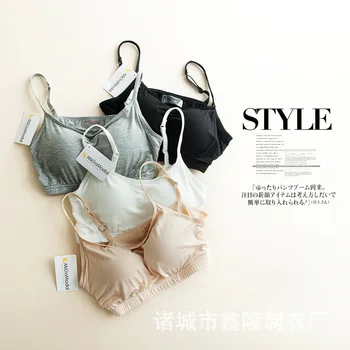 

Non-Steel Ring Underwear Base Yoga Chest Pad Camisole Bra Female Sports Underwear Tube Top Short Suspender Underwear