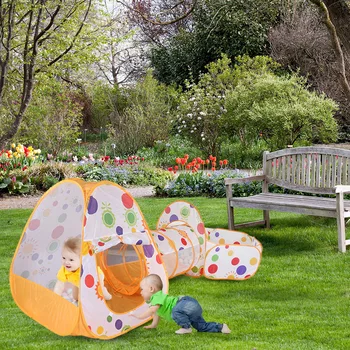 

3pcs/Set Foldable Play Tent Environmental Protection and Non-fading Baby Kids Toys Ball Pool Pit Crawling Tunnel House
