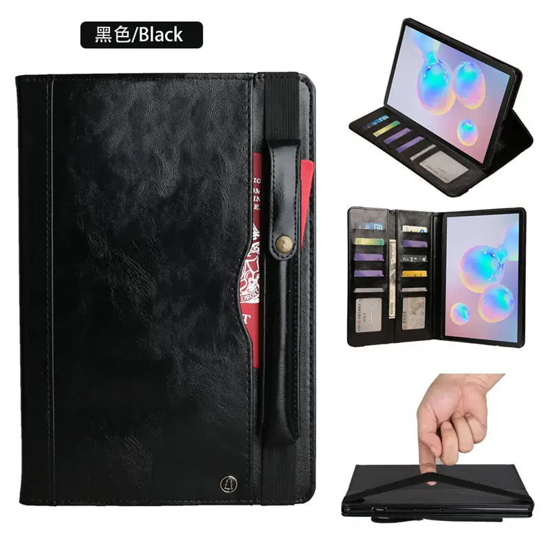 Премиум чехол для Samsung Galaxy Tab S6 10,5 SM-T860 SM-T865 T860 10," чехол Funda с держателем для карандашей+ подарок - Цвет: Black