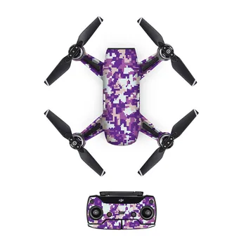 

11 Styles Camo Mosaic Style PVC Decal Skin Sticker For DJI Spark Drone Body + Remote Controllers + 3 Battery Protective Cover