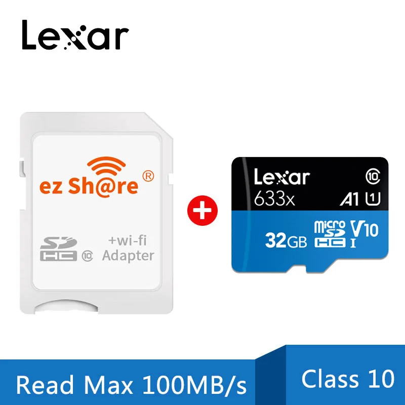 Беспроводная Wi-Fi SD карта ezshare+ Micro SD карта Lexar 128 ГБ 32 ГБ класс 10 64 Гб 256 ГБ TF флэш-карта памяти MicroSD карта wifi адаптер