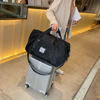 

Travel Bag Women's Hand-Style Large-Volume Storage Duffel Bag Multi-functional Net Red Fashion Nylon Shoulder Leisure Bag