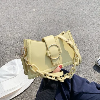 

Chain Design Ladies Handbags and Purses Lady Totes PU Leather Shoulder Crossbody Bags for Women 2020 New Sling Bag Black