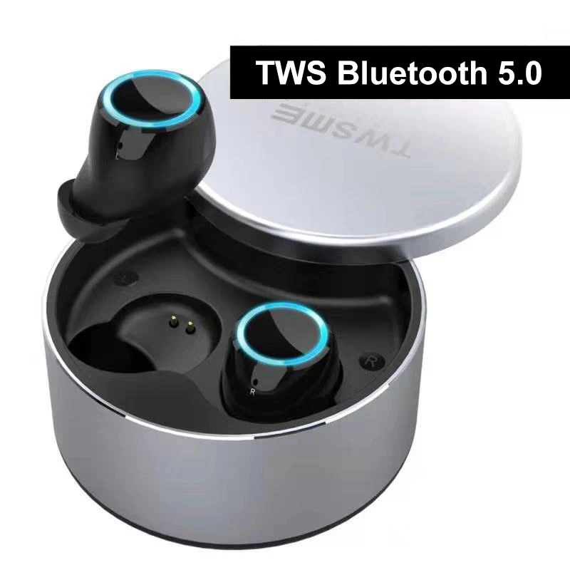 

TWS Bluetooth 5.0 Wireless Headset 3D Stereo Audio Mini Twins Earphone Sport Handsfree Bluetooth Earbuds With Charging Box