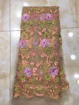 

Sat-9.4208 fashionable sequins tulle embroidery french net lace fabric for party dress