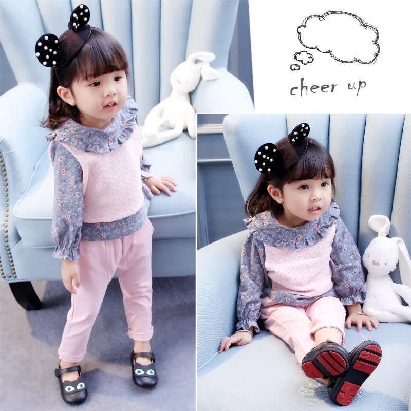 

Girls Spring Clothing New Style Baby Floral Set 2019 Spring New Style Small CHILDREN'S Three-piece Set Clothes Fashion