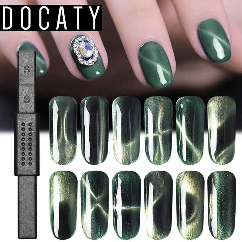 Docaty солнцезащитные очки "кошачий глаз" клей магнит стержень Nail блестящие