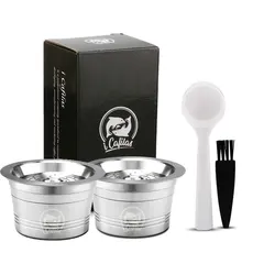Stainless Steel Refillable Coffee Capsule - Reusable and Eco-Friendly Solution (2pcs)