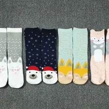 4 пары плотных зимних женских носков с милыми животными