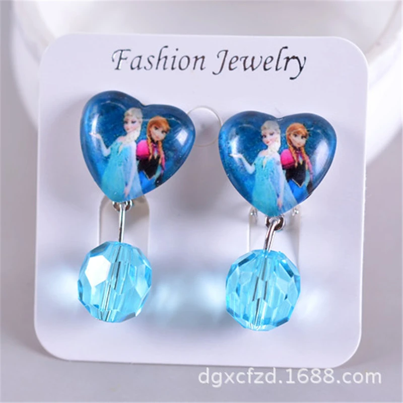 Disney cartoon Frozen children clip earring no ear hole Elsa Princess