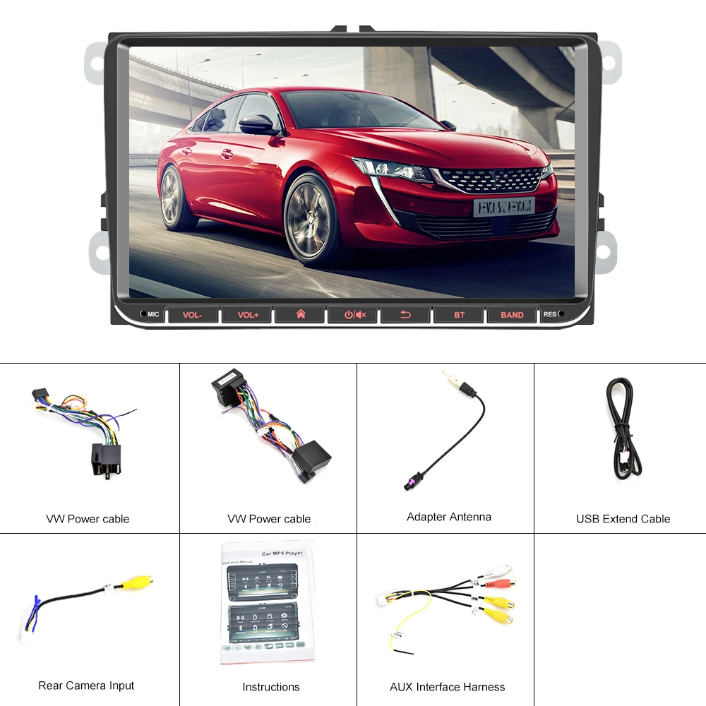 Podofo 2DIN Android/ISO Зеркало Ссылка автомобиля радио для VW/Volkswagen/Golf/Polo/Passat/b7/b6/SEAT/leon/Skoda автомобильный мультимедийный плеер