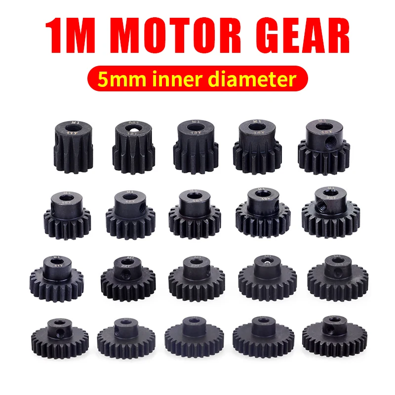 17T-19T Kuuleyn M1 ￠5mm Pinion Gear Set 17T 18T 19T 20T 21T 22T Metal Pinion Motor Gear for 1/8 RC Buggy Truck Car
